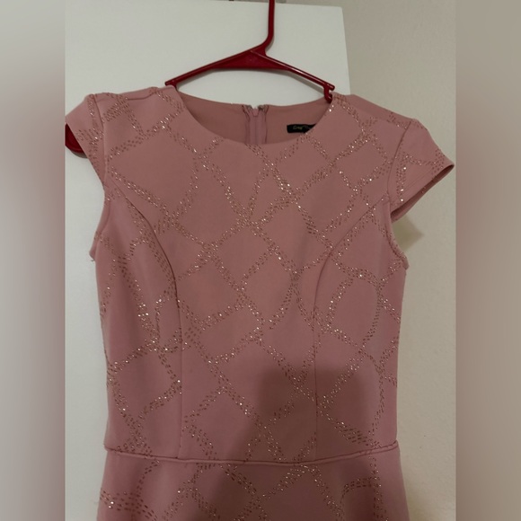 City Triangles Blush Cap Sleeve Dress with Sparkle Detail - Picture 2 of 6